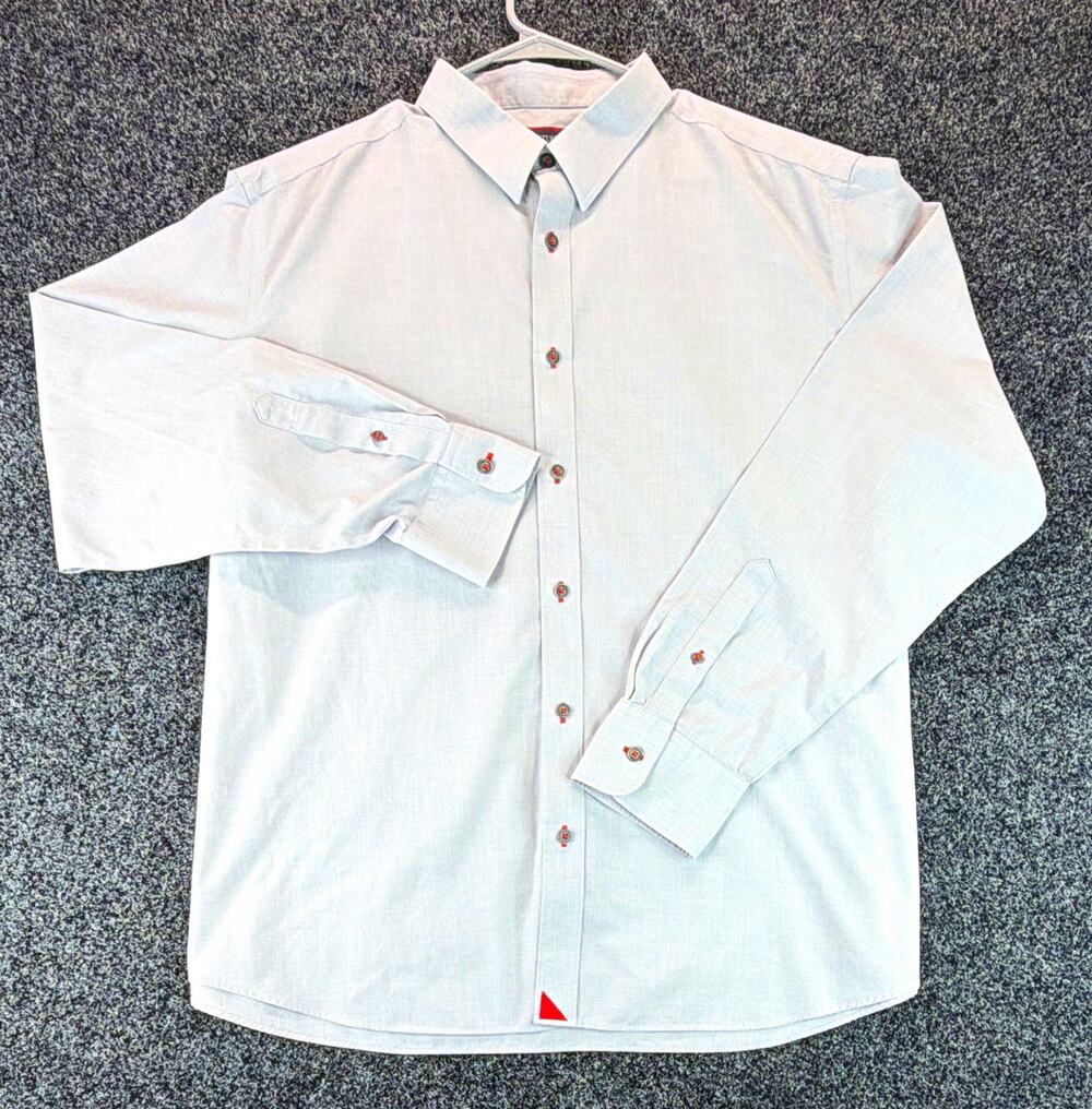 UNTUCKit Rubican Relaxed Fit Gray Solid Cotton Wrinkle Resistant Dress Shirt 2XL